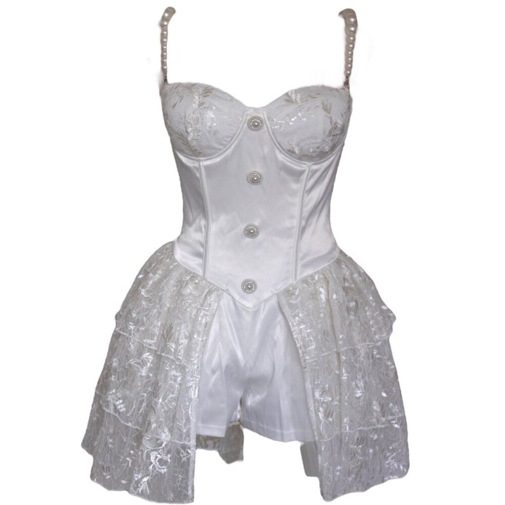 Bridal Romper Lace and Pearls